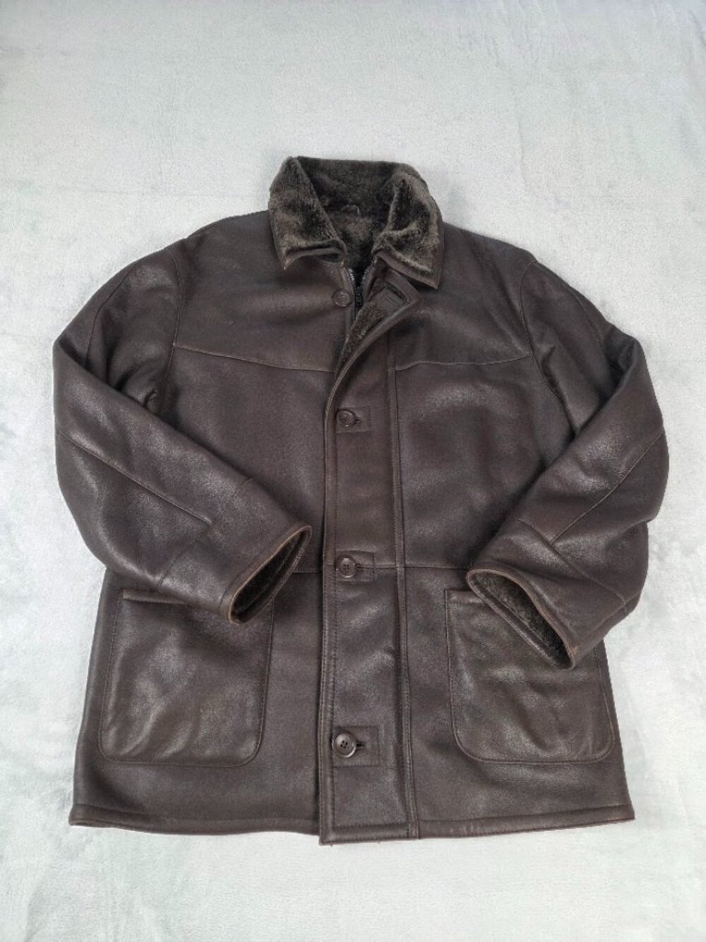Mac Mor Private Collection Mens Genuine Lambskin Shearling Leather Coat Size M
